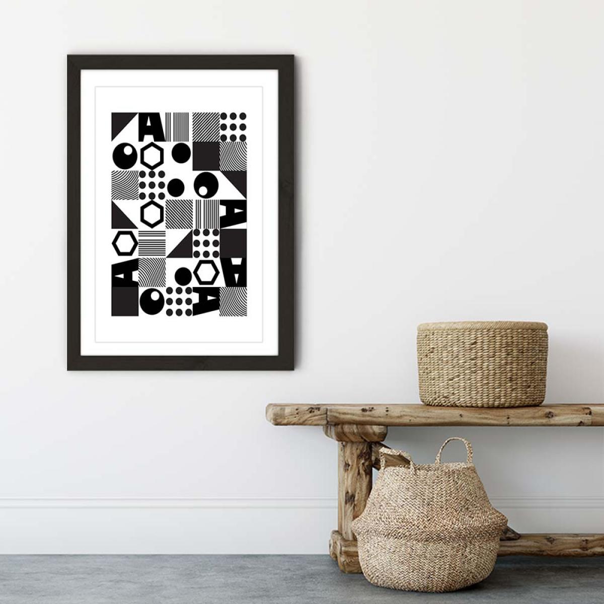 Black Frame Geometric II Art Print – image 5