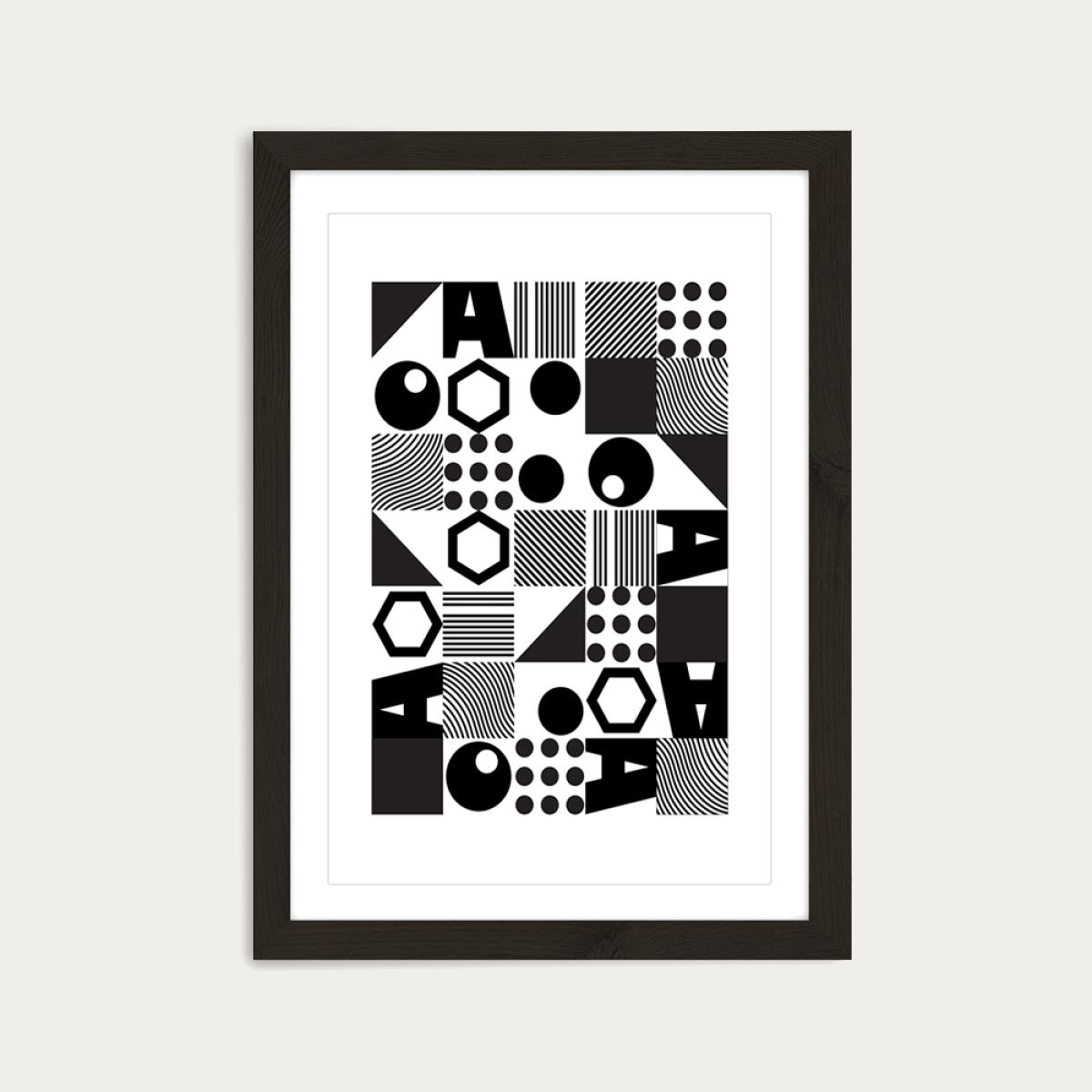 Black Frame Geometric II Art Print – image 1