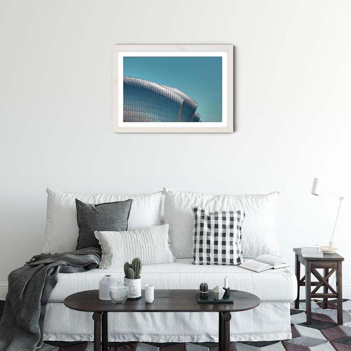 Thames Barrier Art Print White Frame – image 2