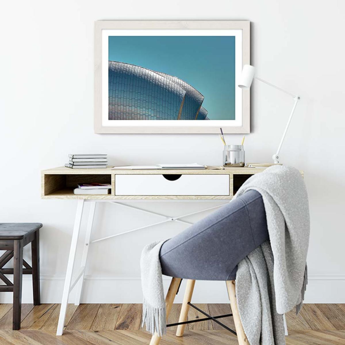 Thames Barrier Art Print White Frame – image 4