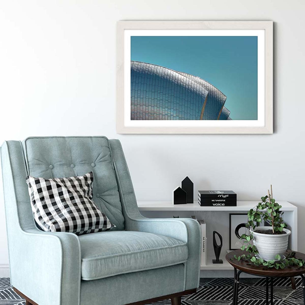 Thames Barrier Art Print White Frame – image 5