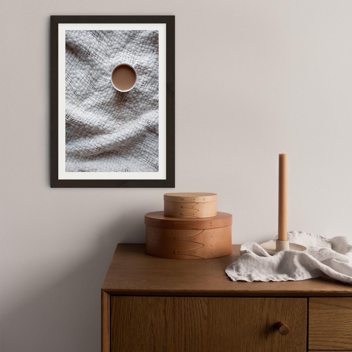 Beige Cozy Caramel Coffee Dreams Art Print Black Frame – image 2