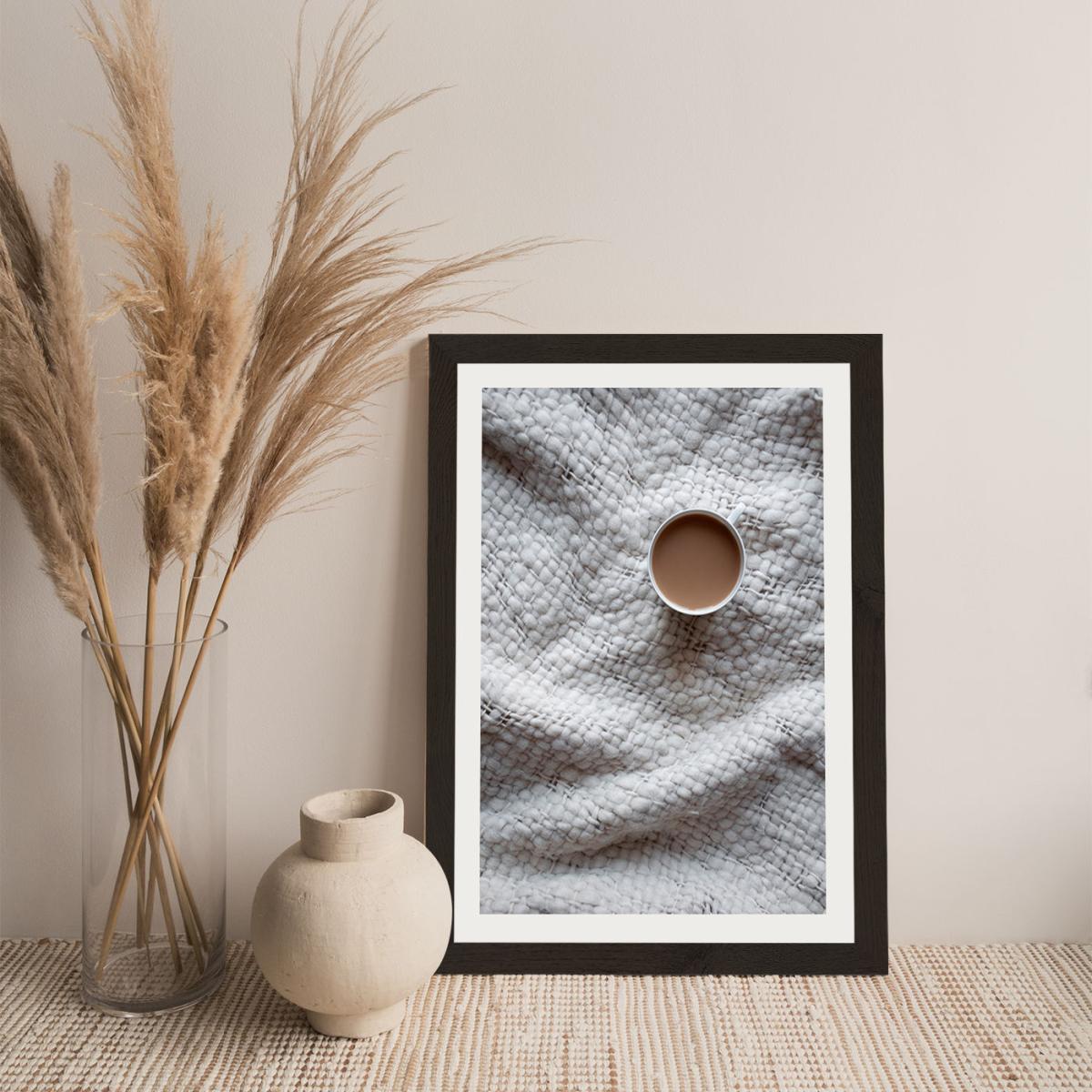 Beige Cozy Caramel Coffee Dreams Art Print Black Frame – image 3
