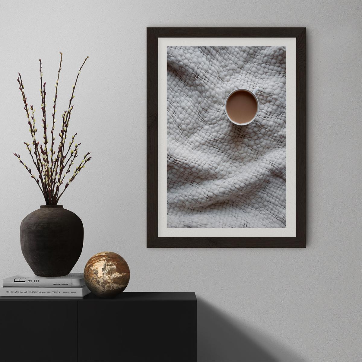 Beige Cozy Caramel Coffee Dreams Art Print Black Frame – image 4