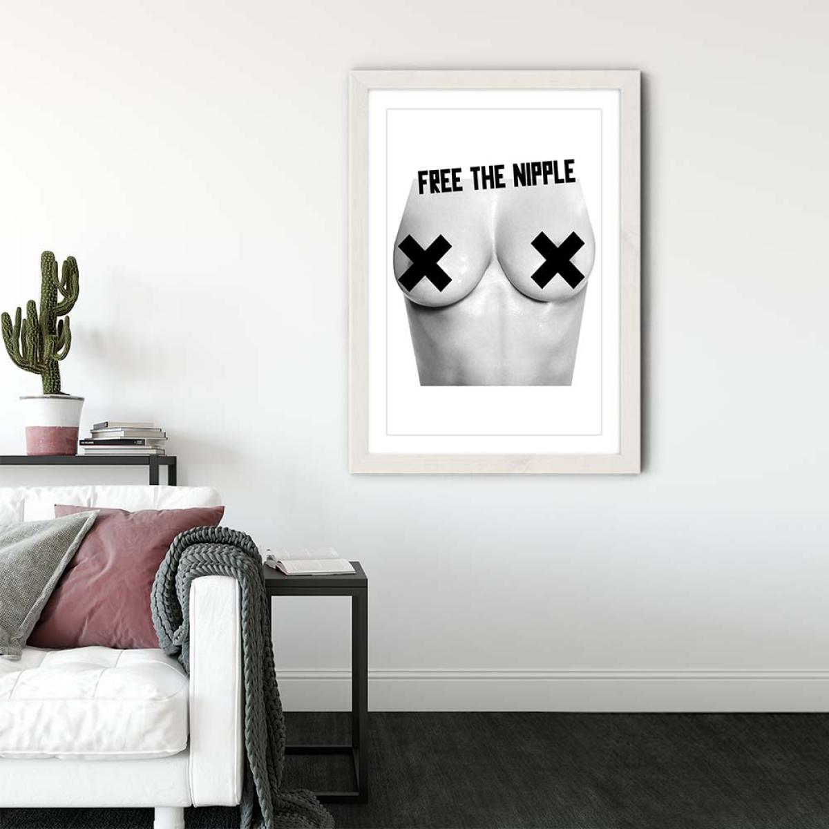 Free The Nipple Art Print White Frame – image 3