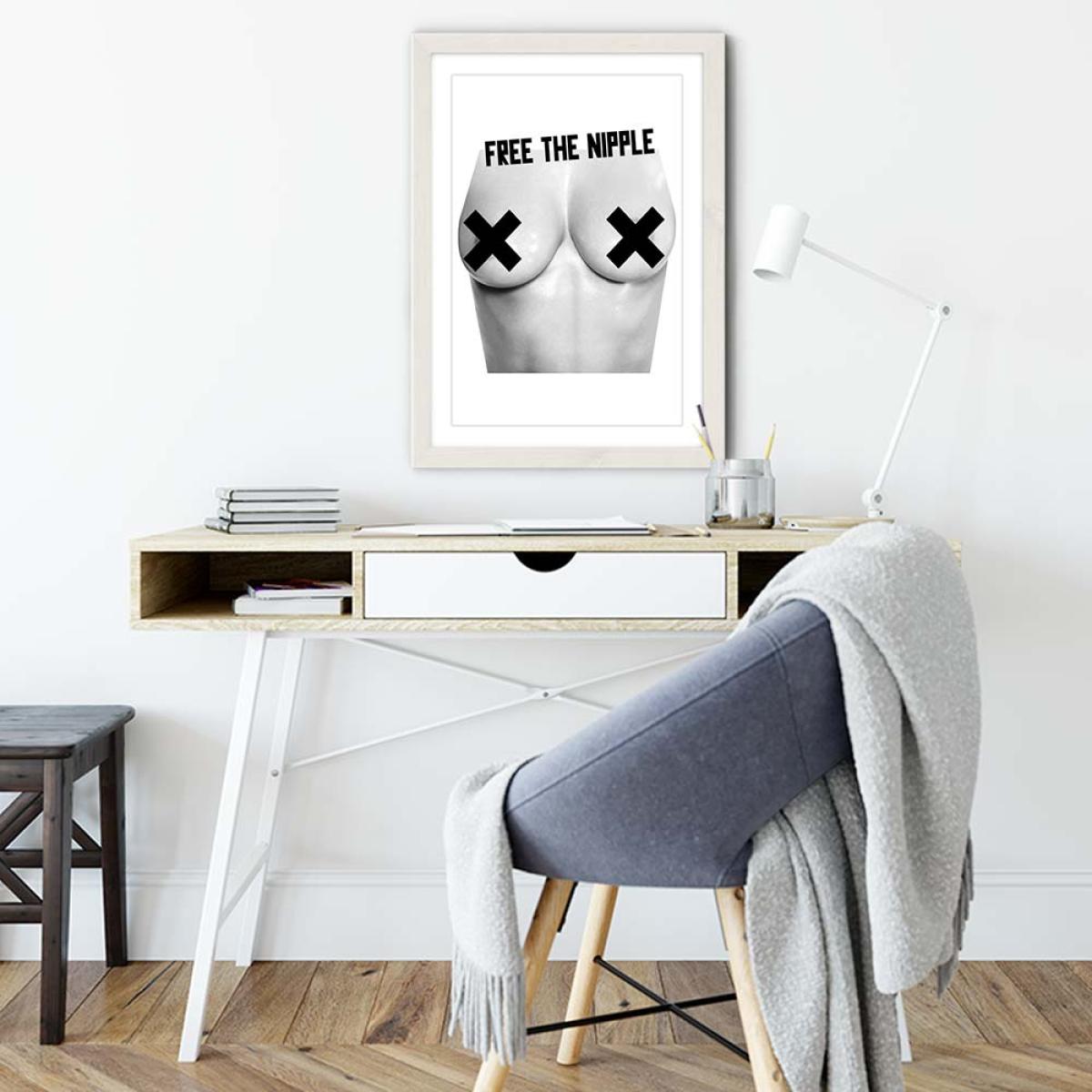 Free The Nipple Art Print White Frame – image 5