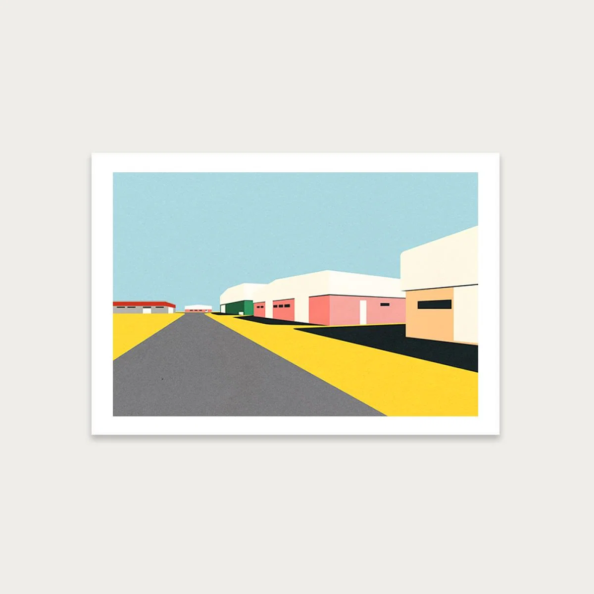 Desert Warehouses Art Print Unframed