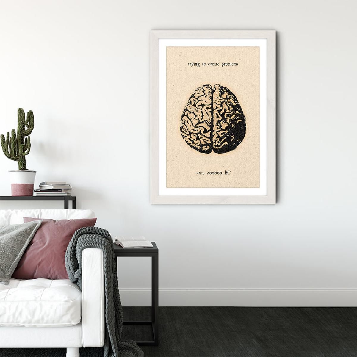 The Brain Art Print White Frame – image 2
