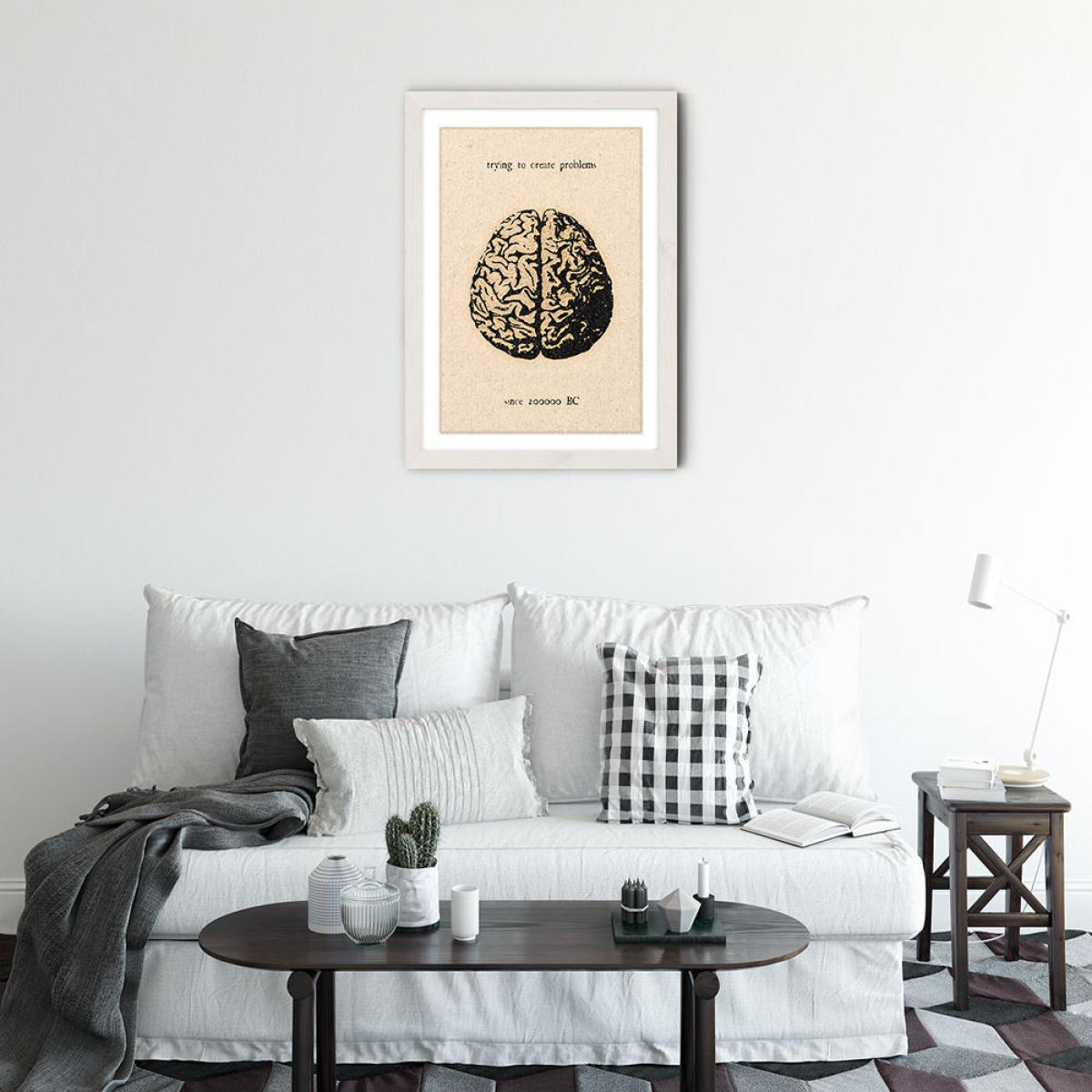 The Brain Art Print White Frame – image 3