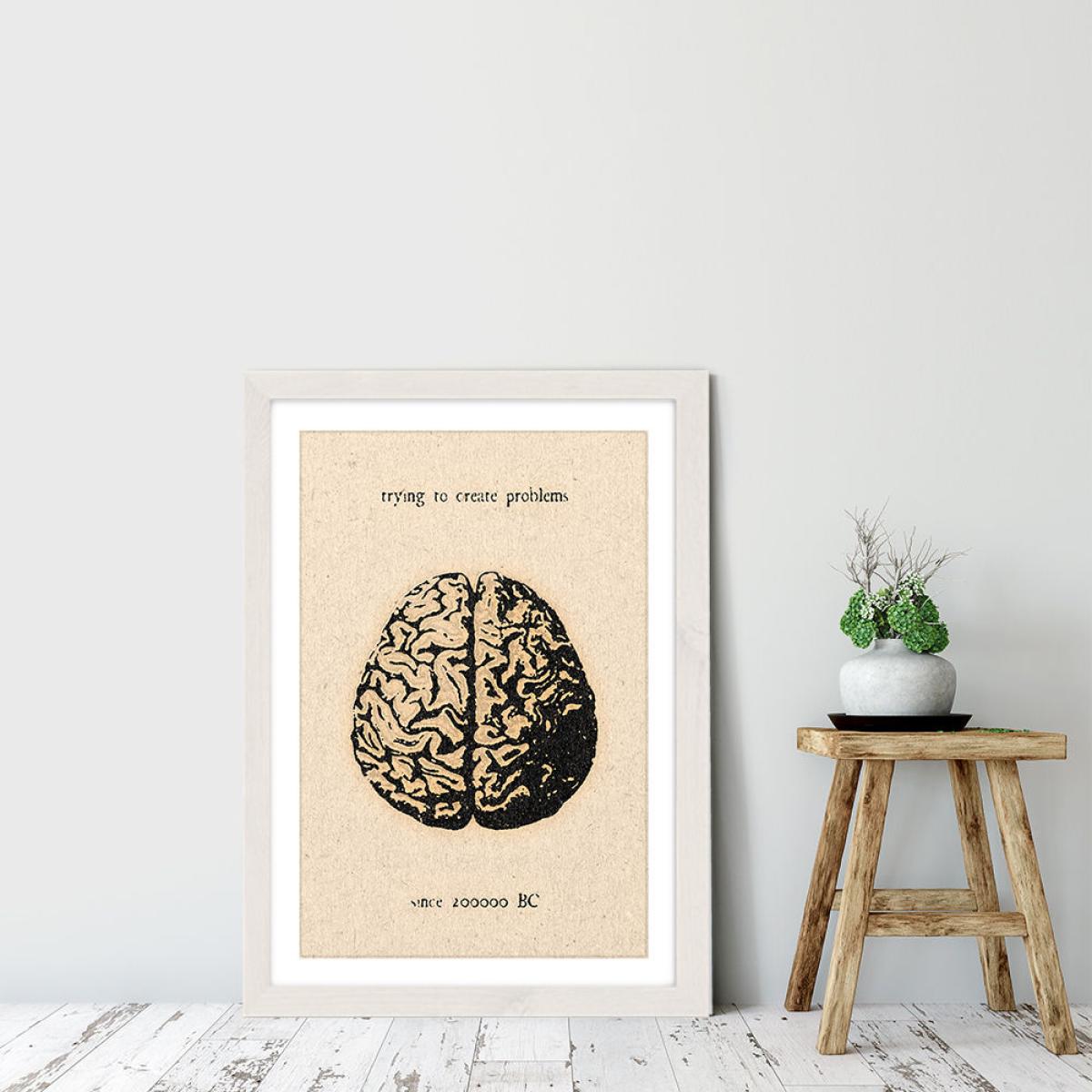 The Brain Art Print White Frame – image 4