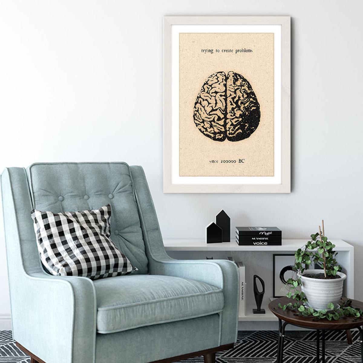 The Brain Art Print White Frame – image 5