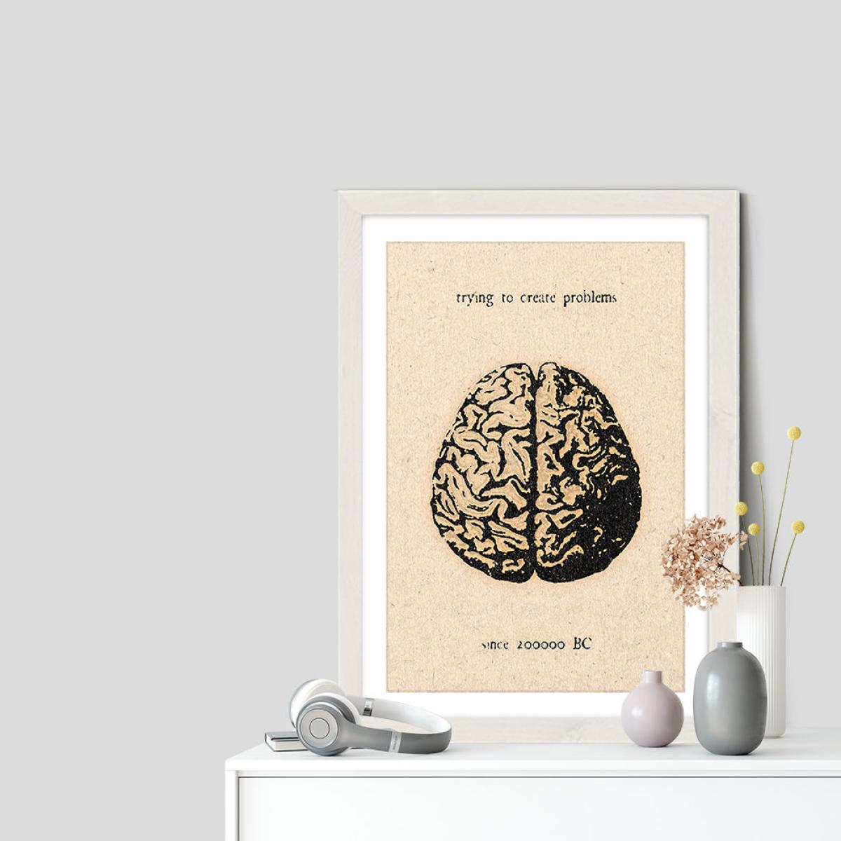 The Brain Art Print White Frame – image 6
