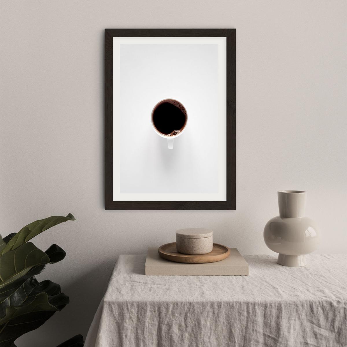 Black Coffee Loves White Minimalism Art Print Black Frame – image 4