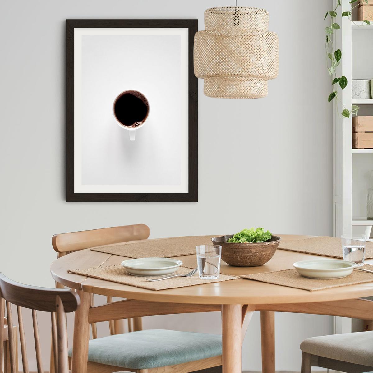 Black Coffee Loves White Minimalism Art Print Black Frame – image 7