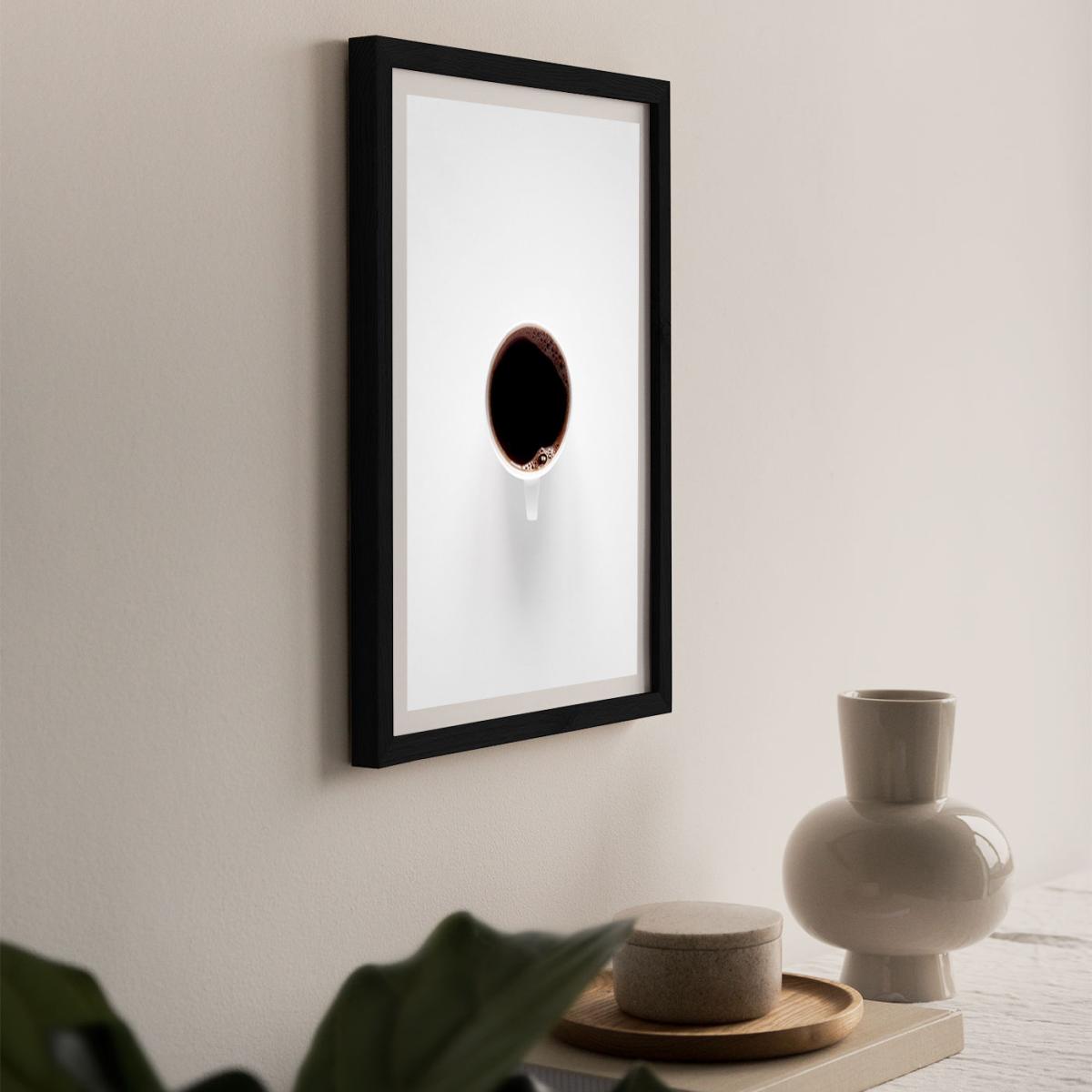 Black Coffee Loves White Minimalism Art Print Black Frame – image 8