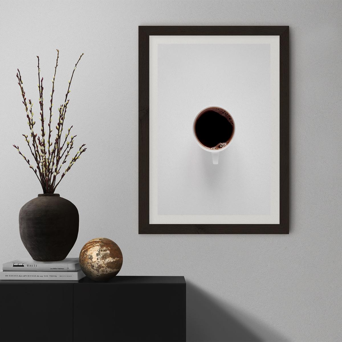 Black Coffee Loves White Minimalism Art Print Black Frame – image 9