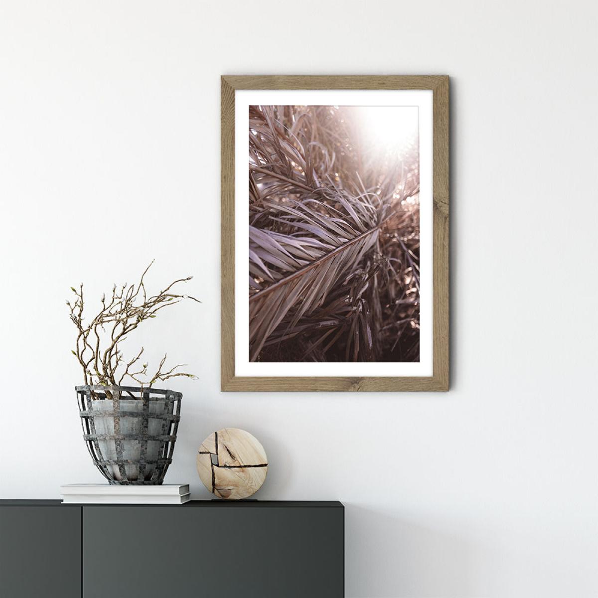 Bleached Palms Art Print Oak Frame – image 2