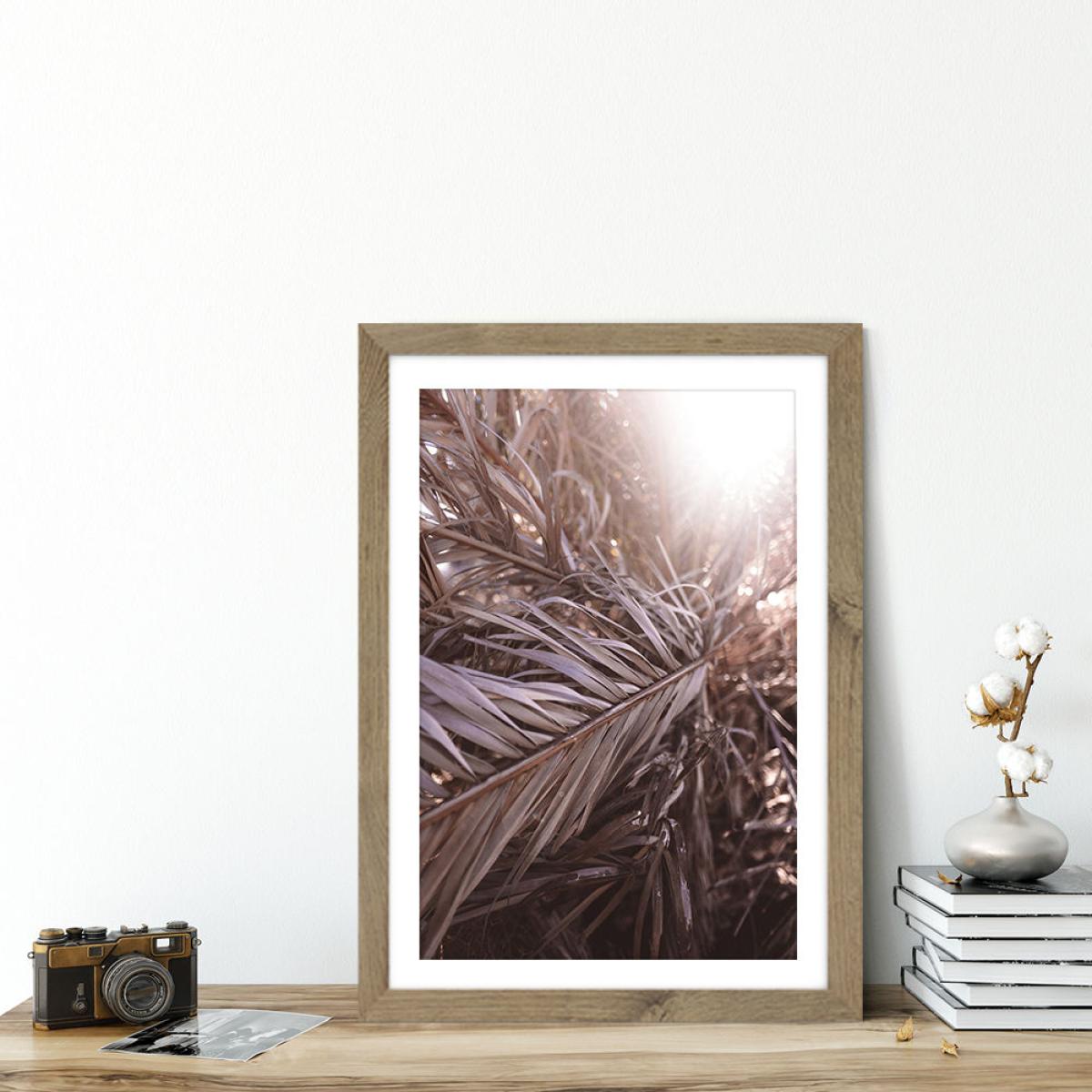Bleached Palms Art Print Oak Frame – image 5