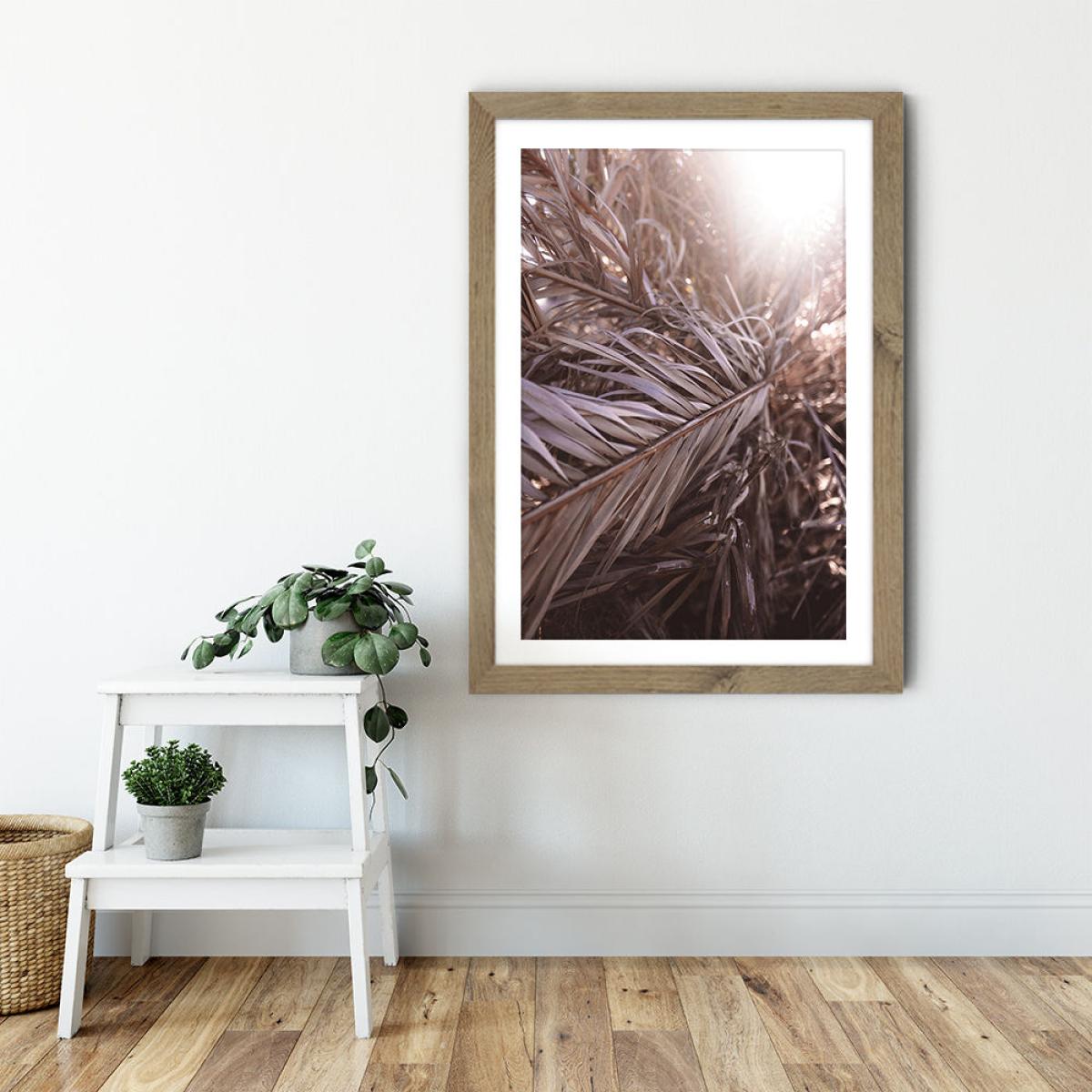 Bleached Palms Art Print Oak Frame – image 6