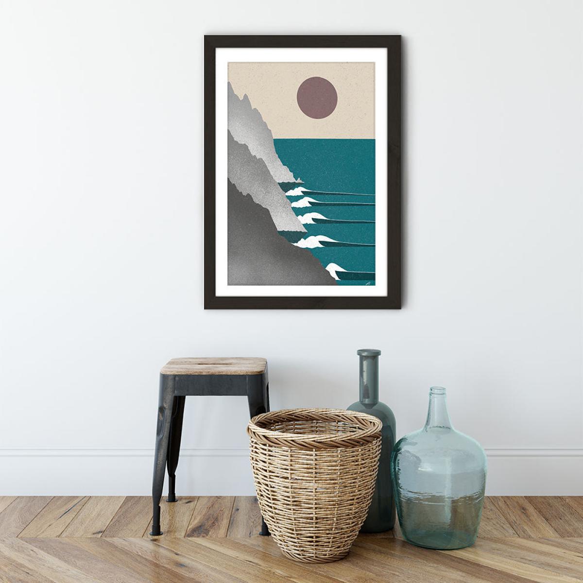 Rocks Ahead Art Print Black Frame – image 3
