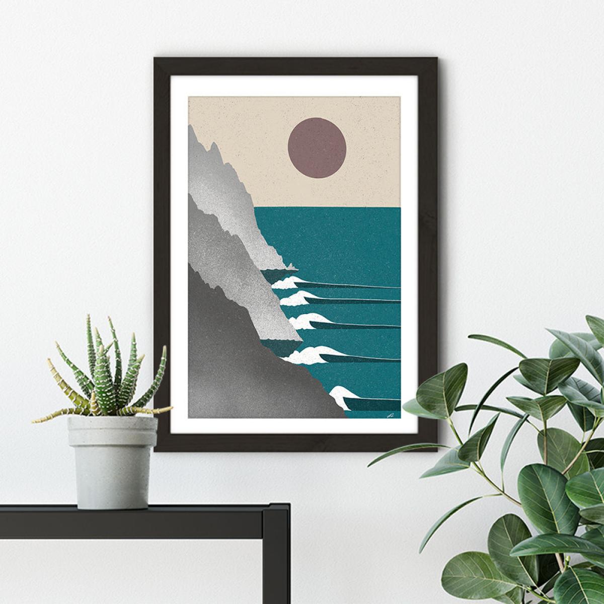 Rocks Ahead Art Print Black Frame – image 4