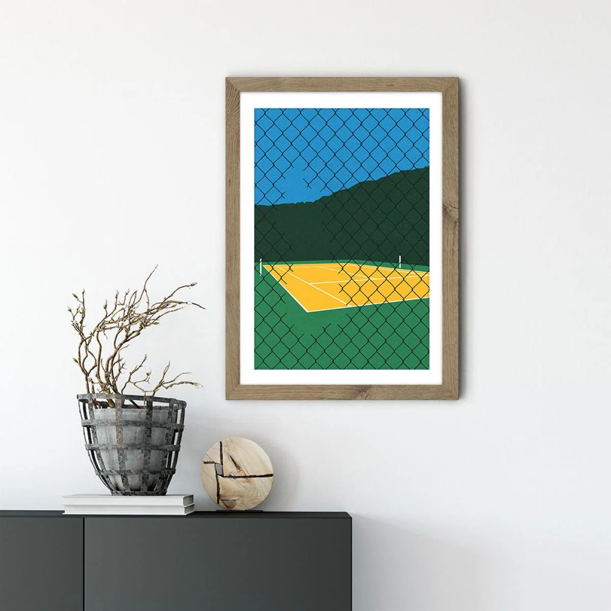 Forest Hills Tennis Club Art Print Oak Frame – image 2