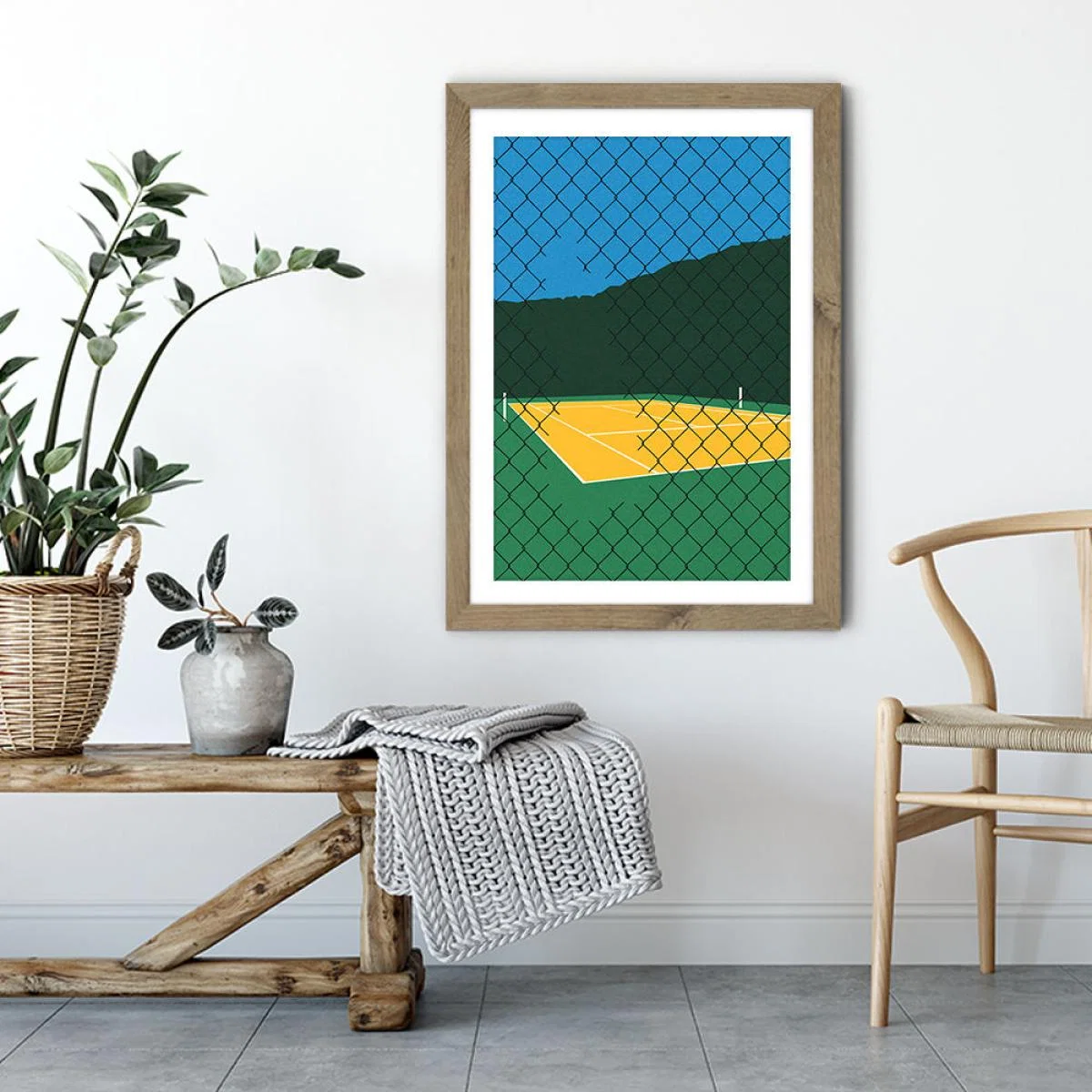 Forest Hills Tennis Club Art Print Oak Frame – image 3