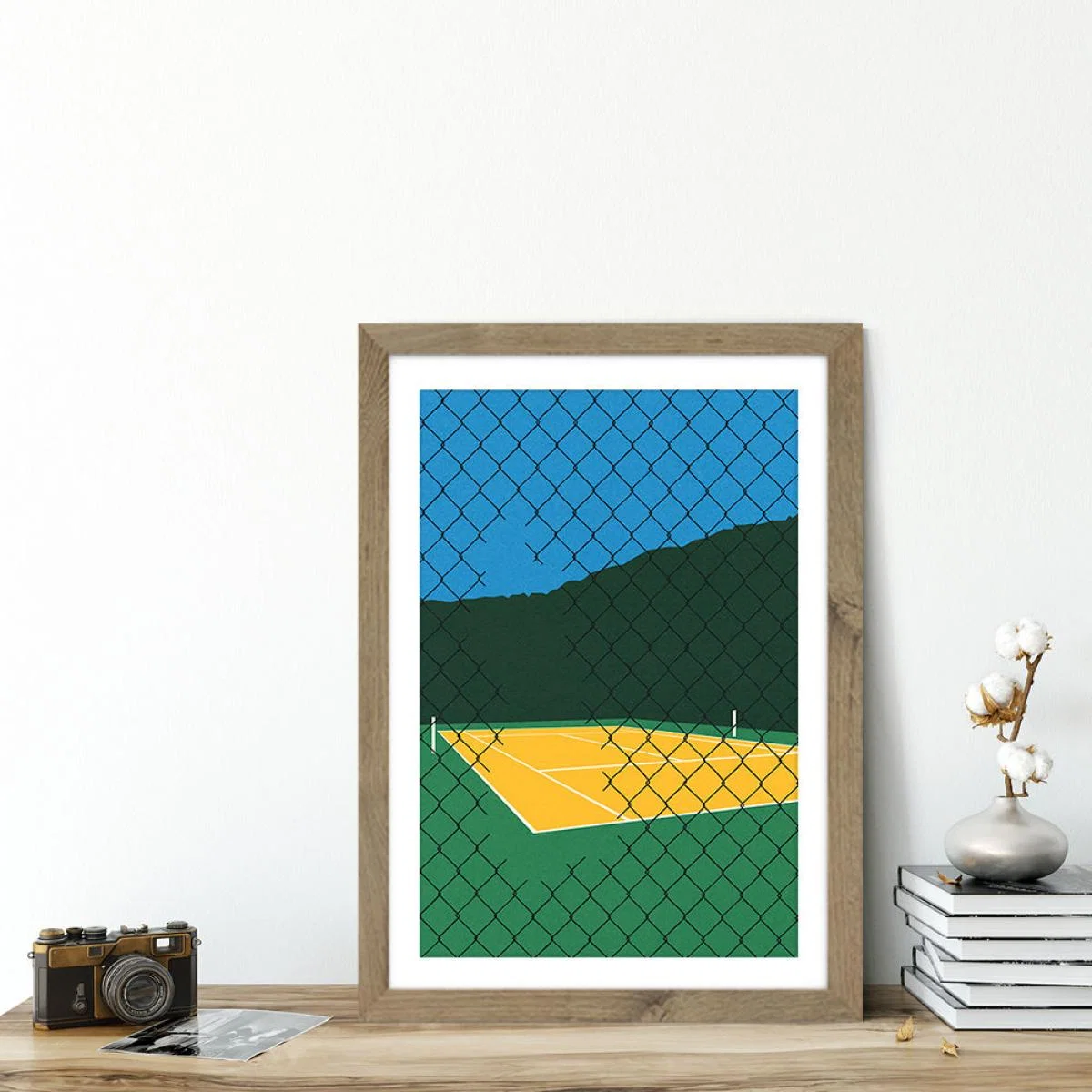 Forest Hills Tennis Club Art Print Oak Frame – image 4