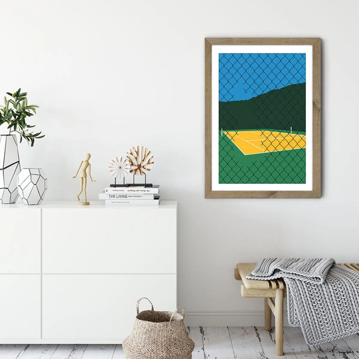 Forest Hills Tennis Club Art Print Oak Frame – image 5