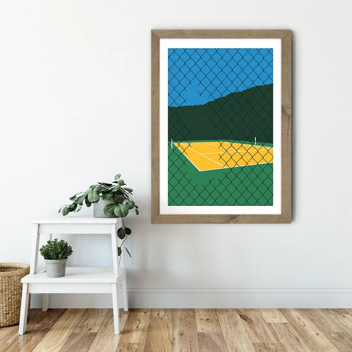 Forest Hills Tennis Club Art Print Oak Frame – image 6