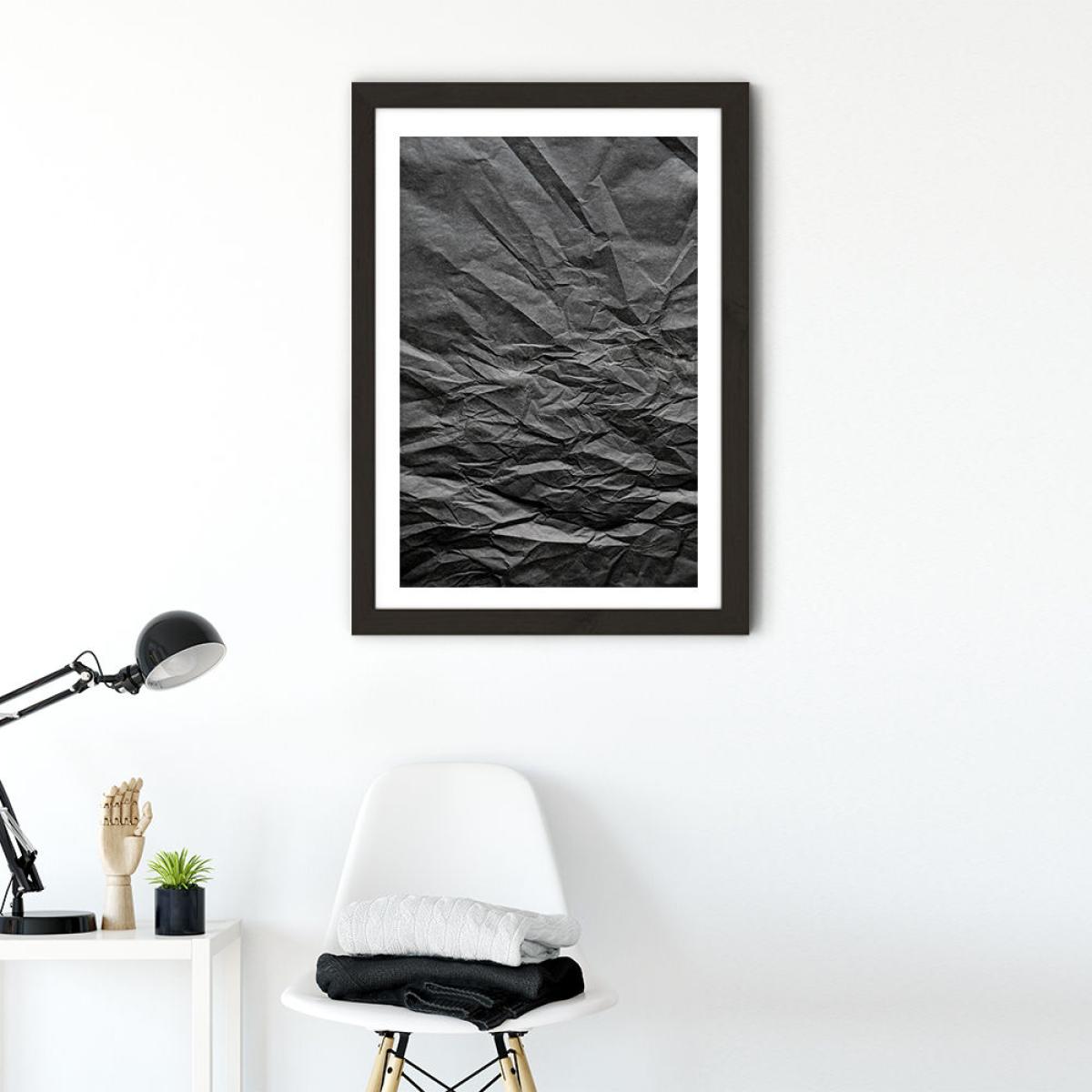 Black Paper Landscape Art Print Black Frame – image 2