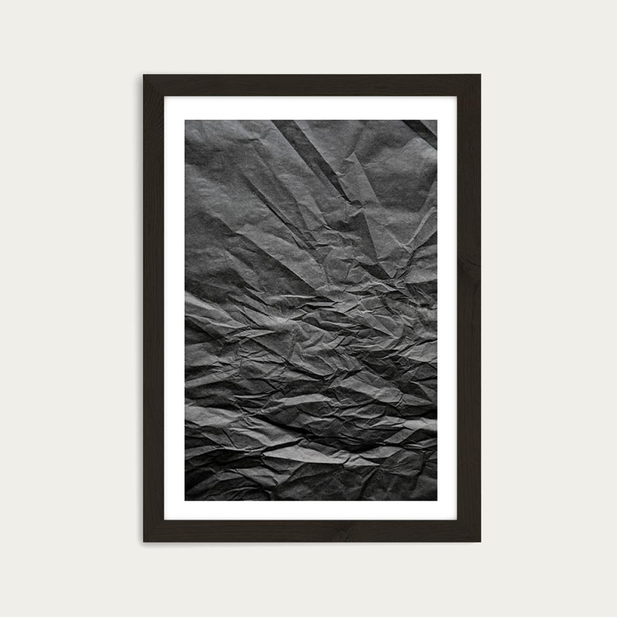 Black Paper Landscape Art Print Black Frame – image 1