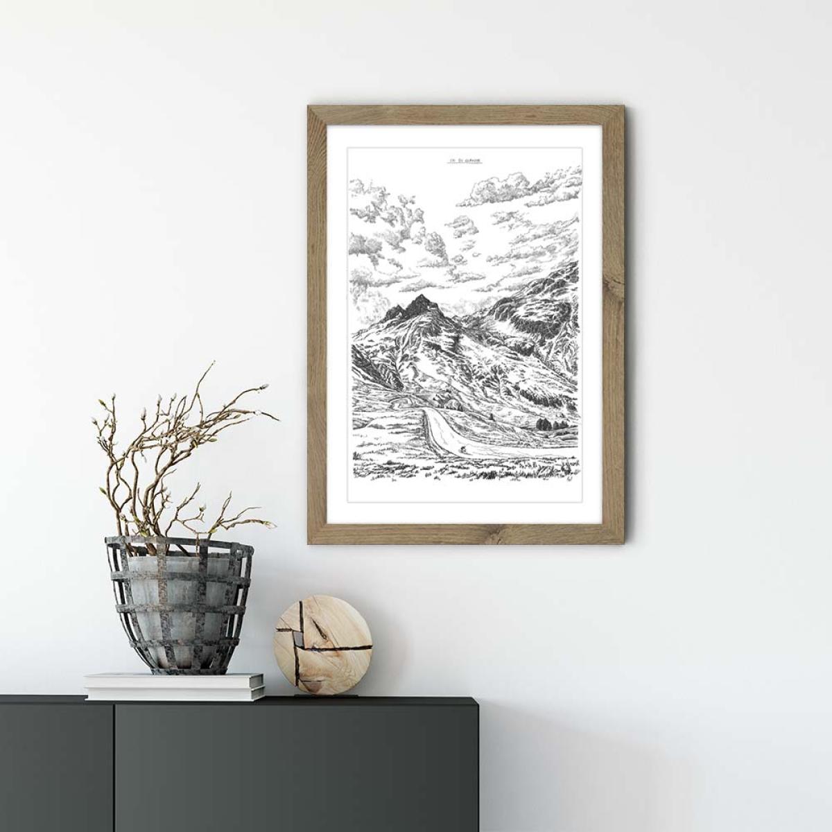 Oak Frame Col Du Glandon Art Print – image 2