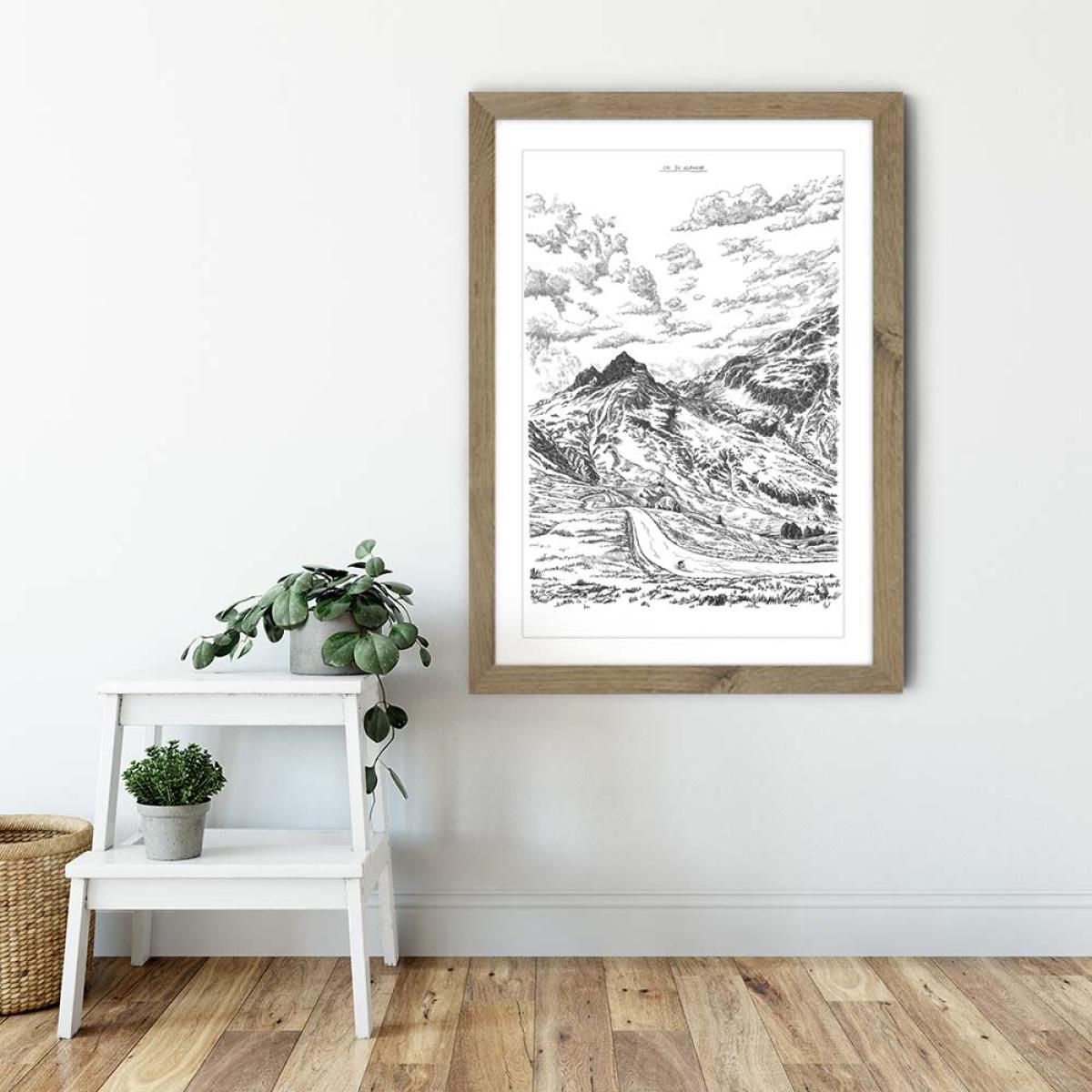 Oak Frame Col Du Glandon Art Print – image 3