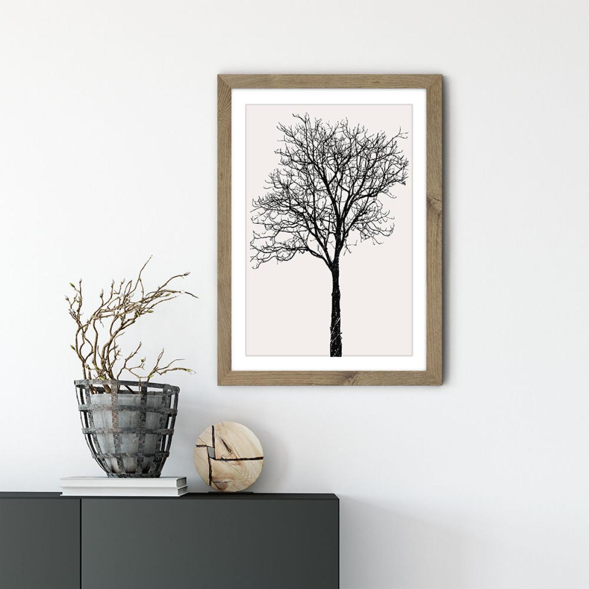 Black Birch Art Print Oak Frame – image 2