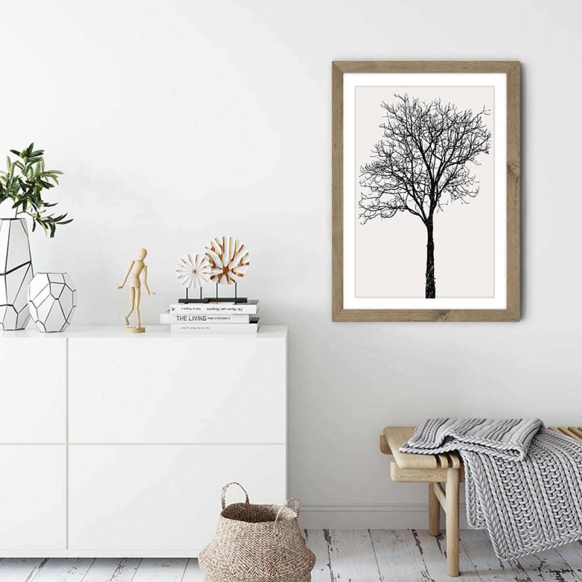 Black Birch Art Print Oak Frame – image 3