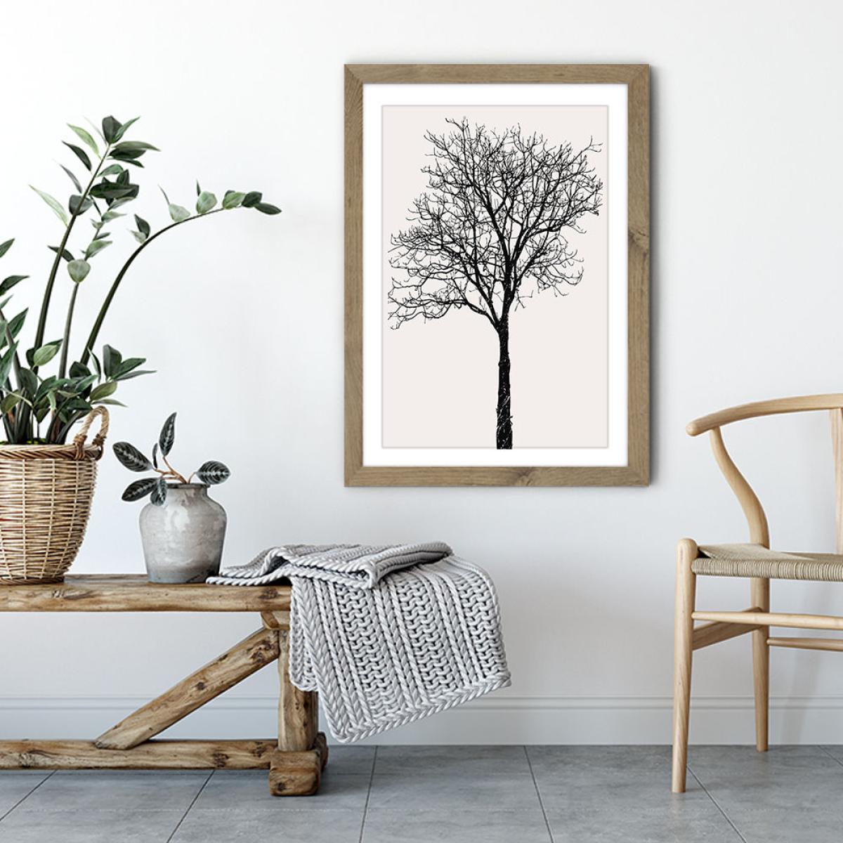 Black Birch Art Print Oak Frame – image 4