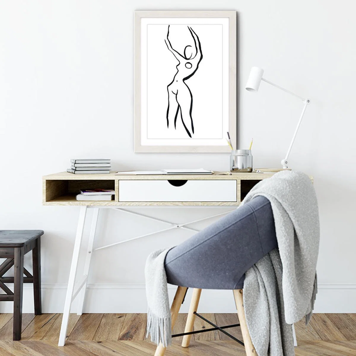 Nude III Art Print White Frame – image 4