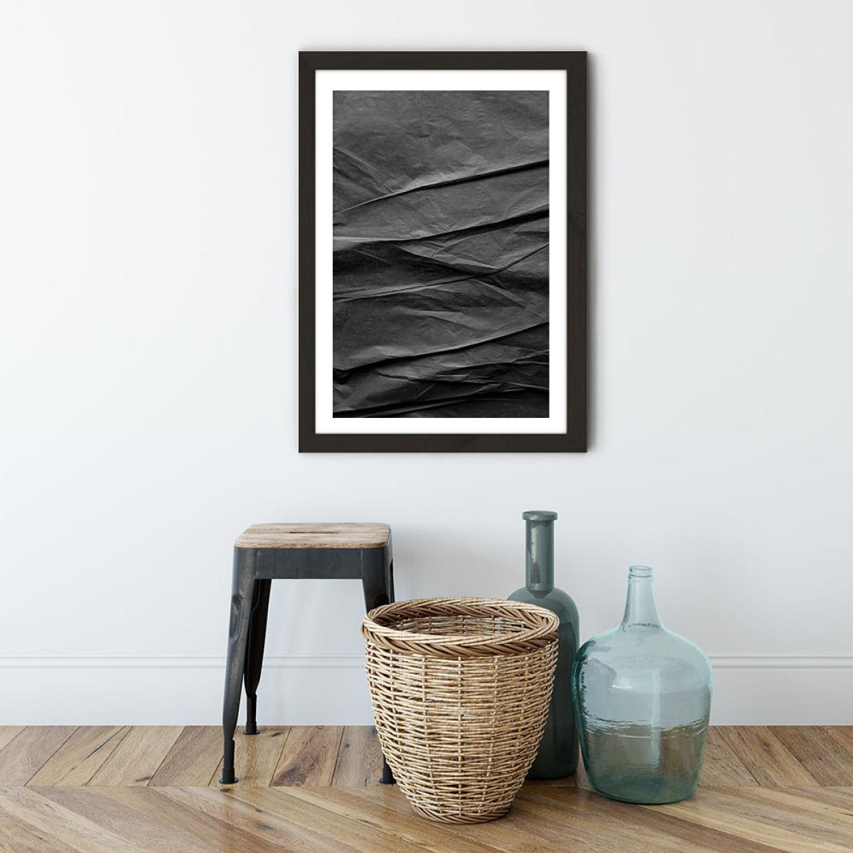 Black Paper Mountains Art Print Black Frame – image 3