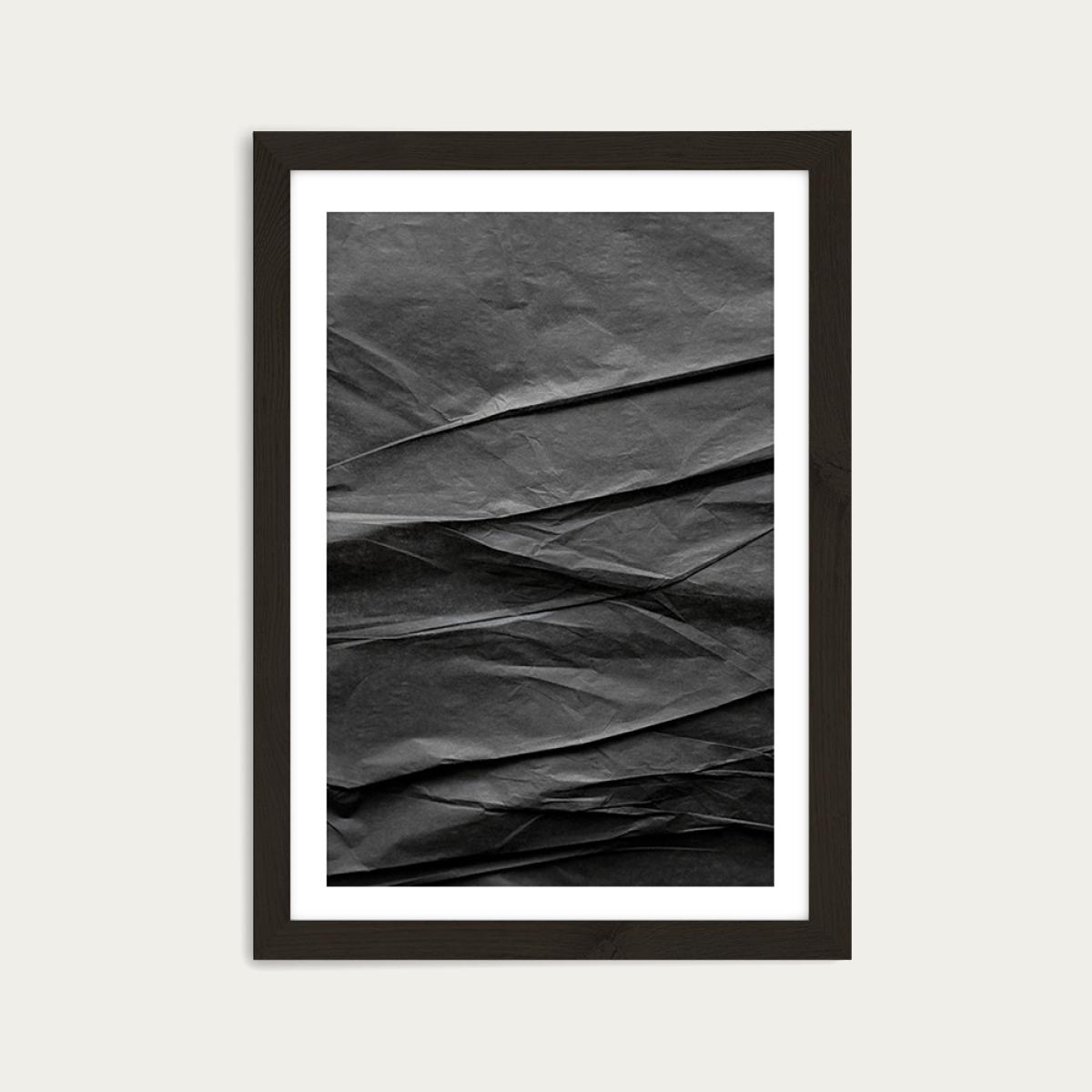 Black Paper Mountains Art Print Black Frame – image 1