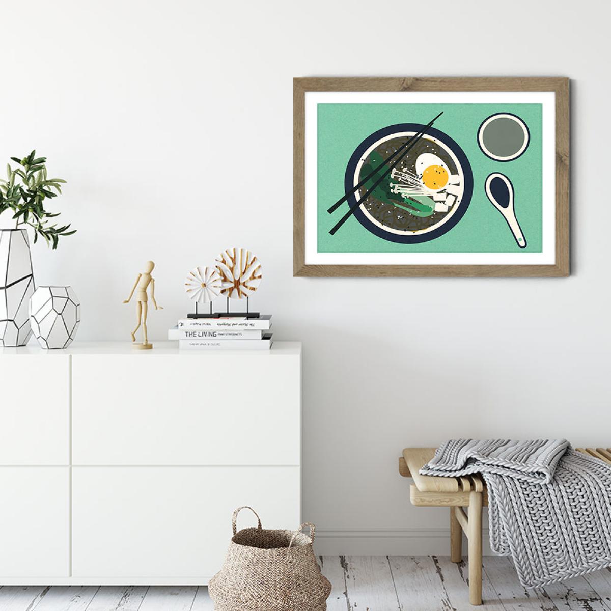 Breakfast at Mr Chan Art Print Oak Frame – image 5