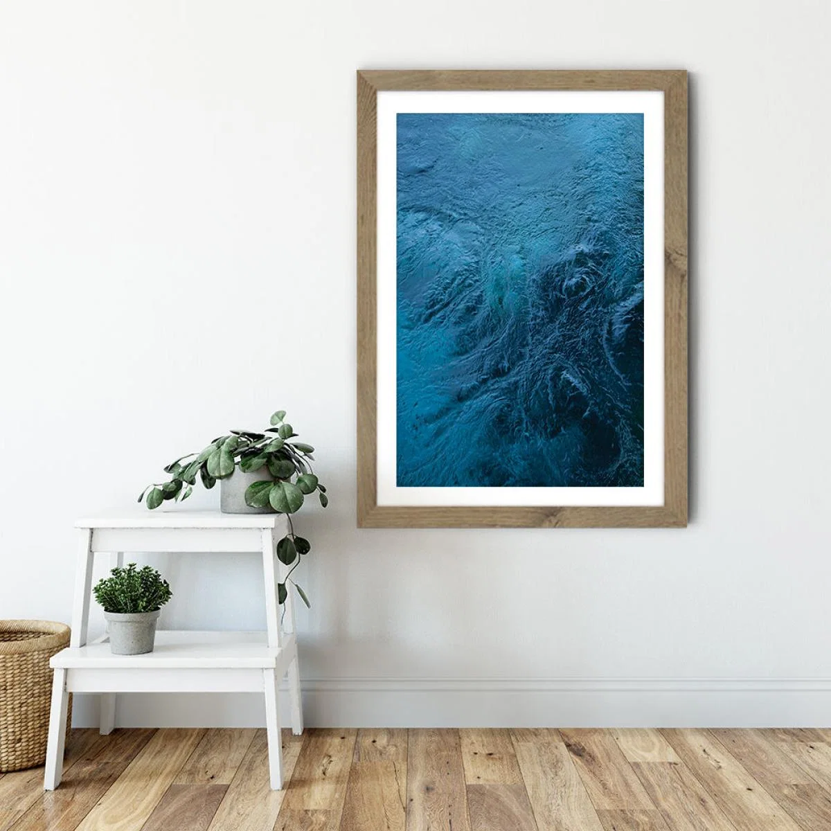 Planets Blue Eye Art Print Oak Frame – image 6