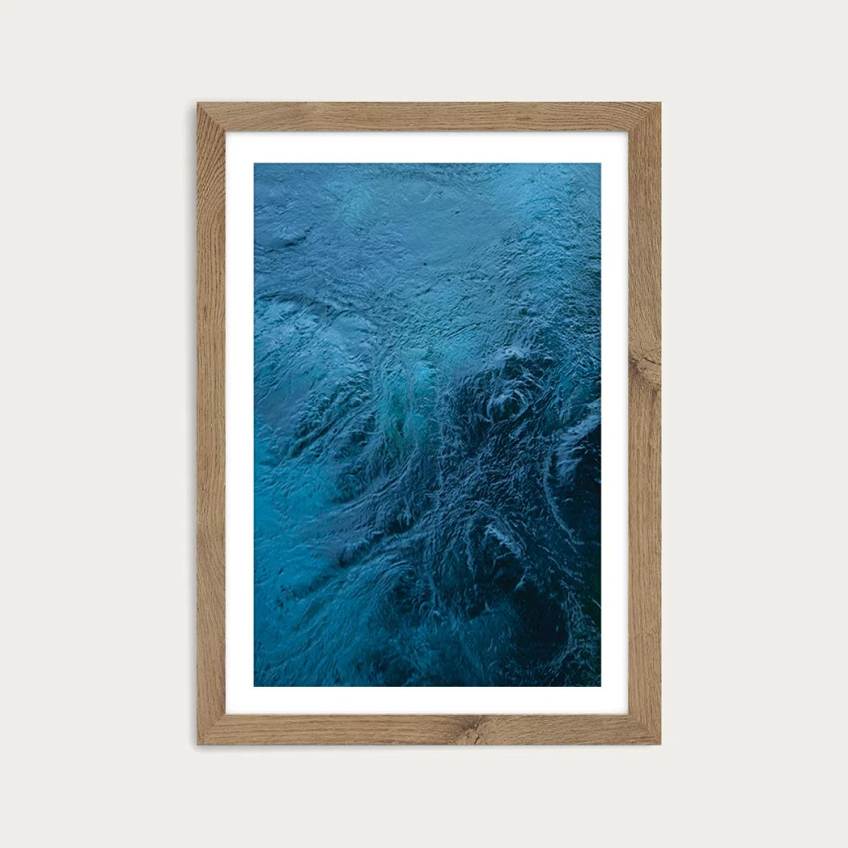 Planets Blue Eye Art Print Oak Frame – image 1