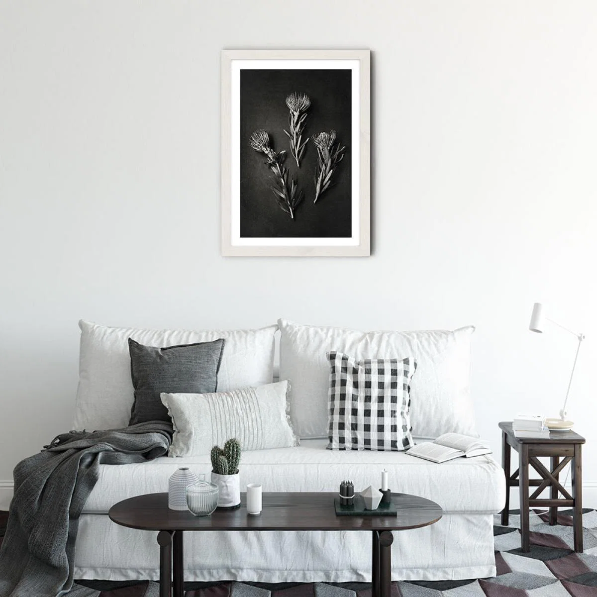 Monochrome Pins 1 Art Print White Frame – image 2