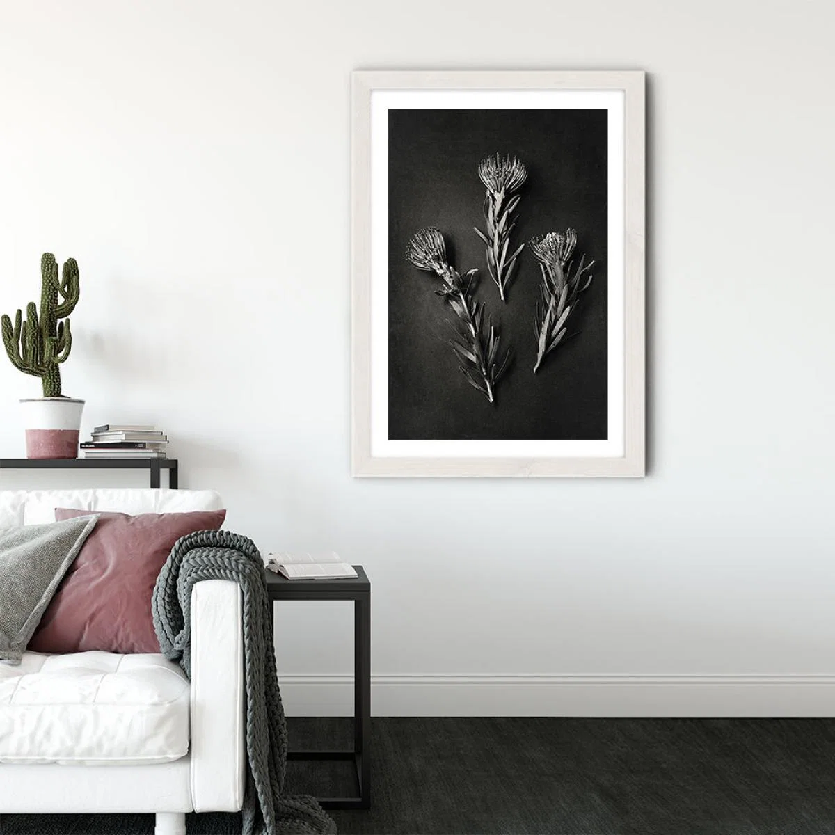 Monochrome Pins 1 Art Print White Frame – image 3