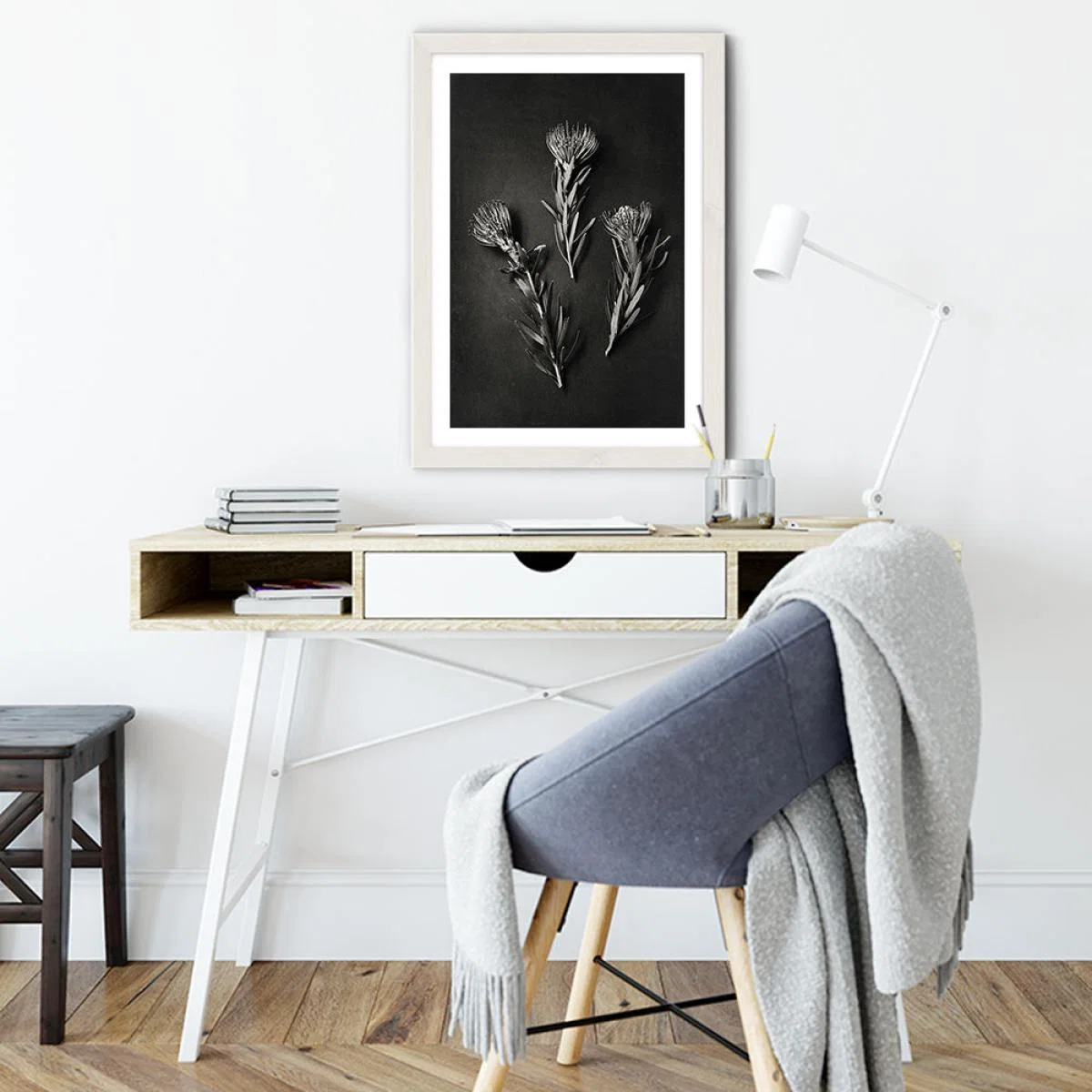 Monochrome Pins 1 Art Print White Frame – image 6