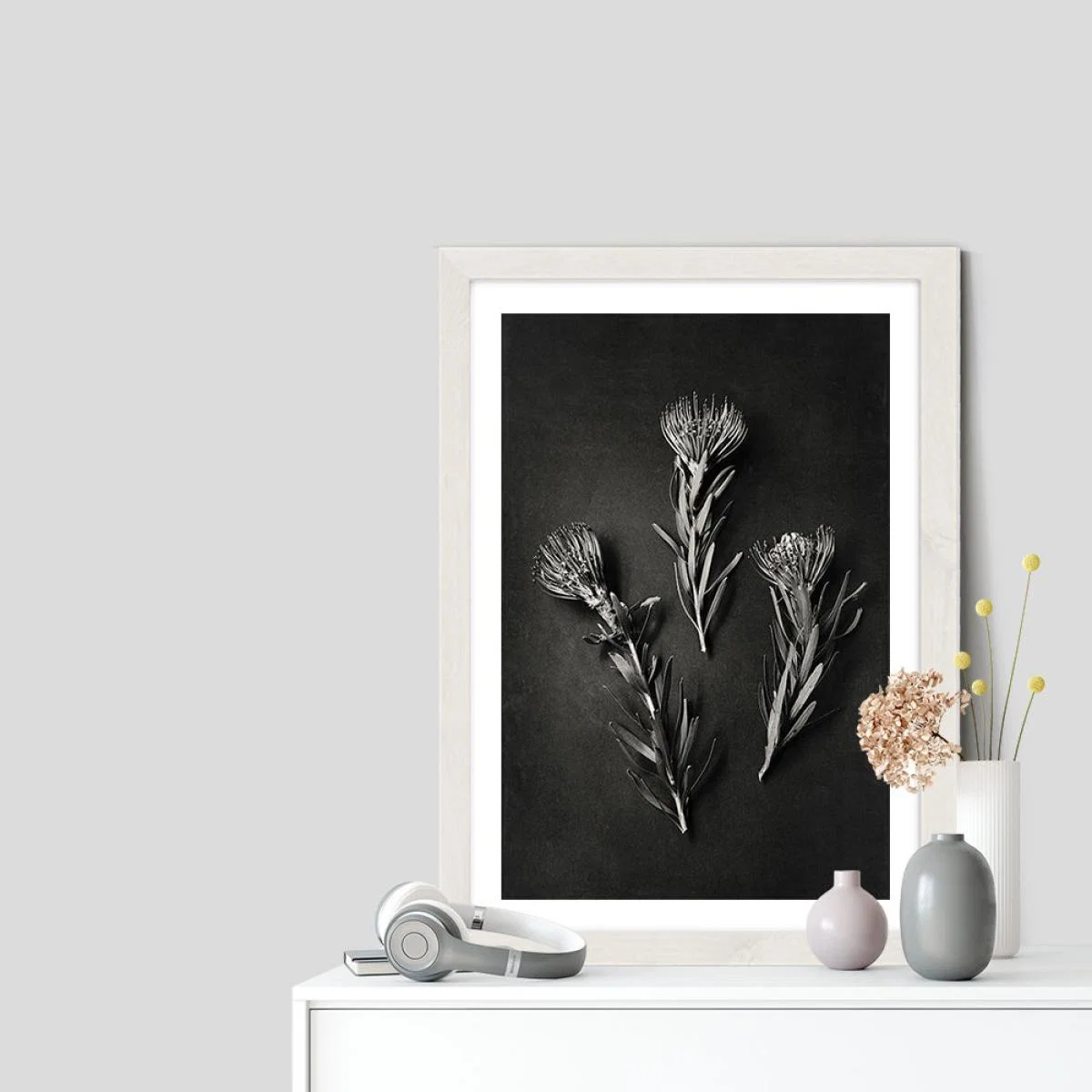 Monochrome Pins 1 Art Print White Frame – image 7