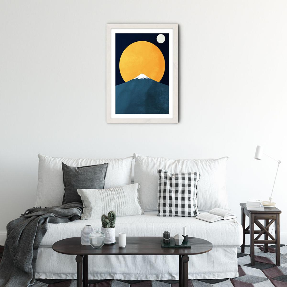 Himalaya at Night Art Print White Frame – image 2