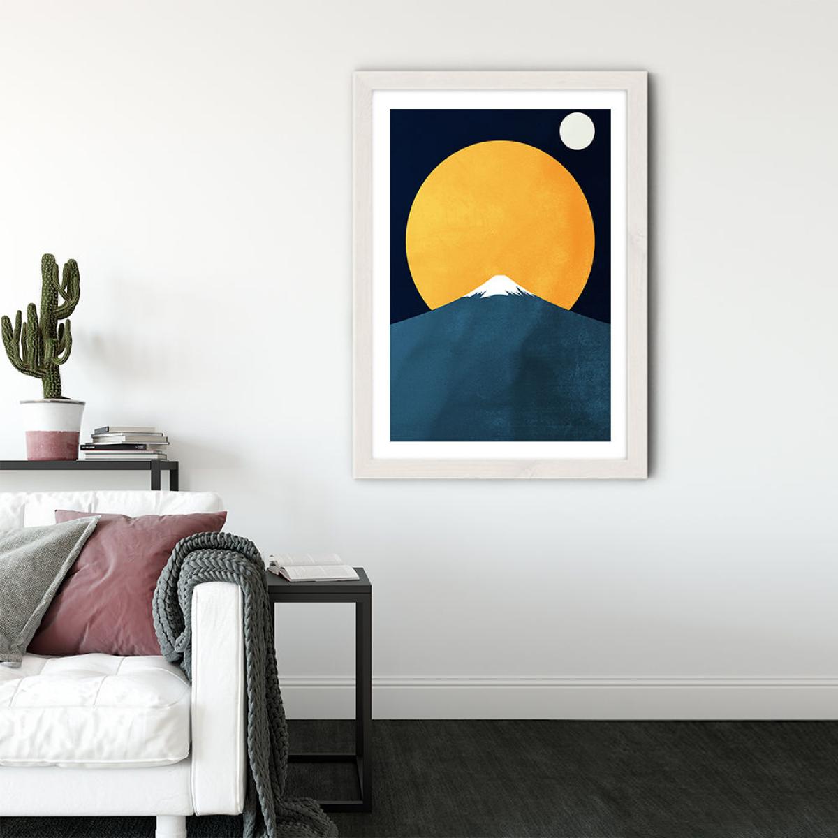 Himalaya at Night Art Print White Frame – image 3