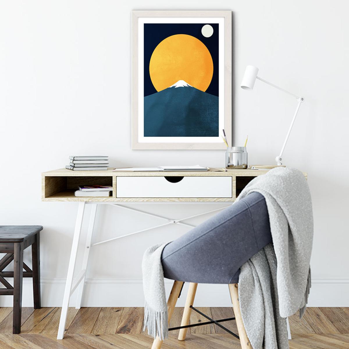 Himalaya at Night Art Print White Frame – image 4